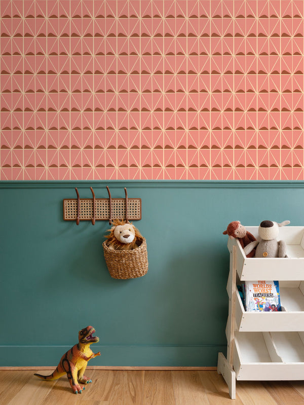 Irregular Triangles Removable Wallpaper in Pink
