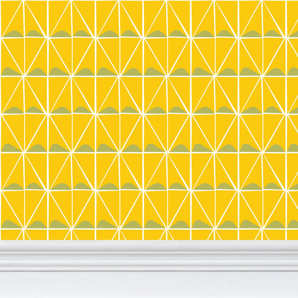 Irregular Triangles Removable Wallpaper in Yellow