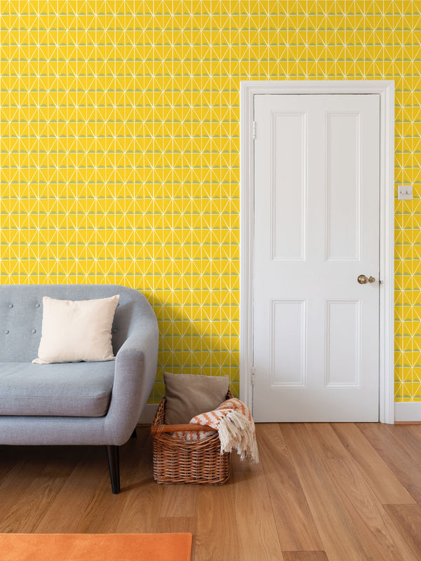 Irregular Triangles Removable Wallpaper in Yellow