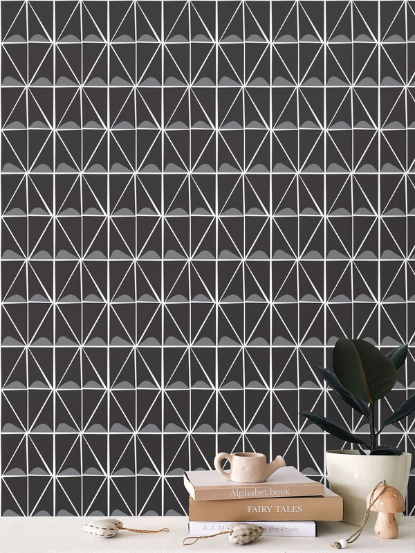 Irregular Triangles Removable Wallpaper in Black