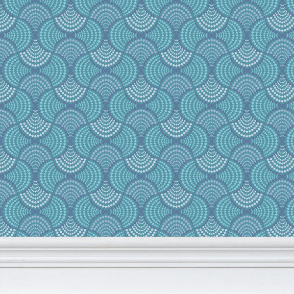 The Madhuri Wallpaper in Blue Teal