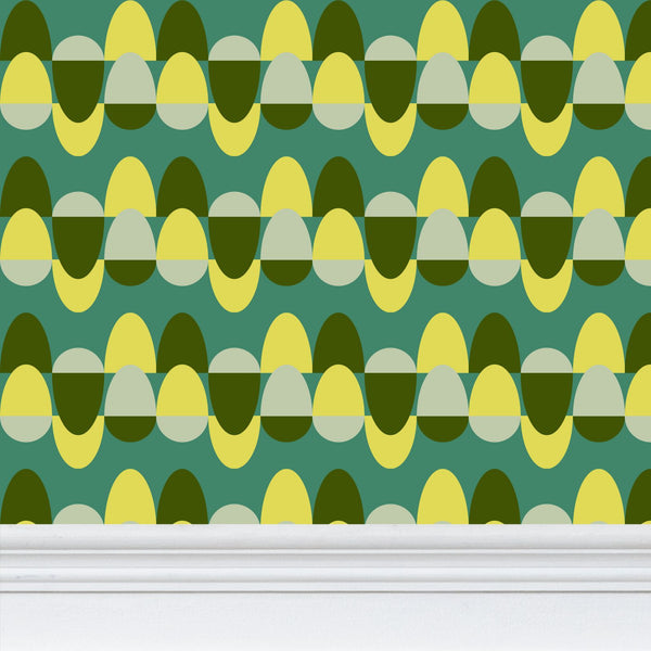 Egg Pattern Wallpaper in Viridian