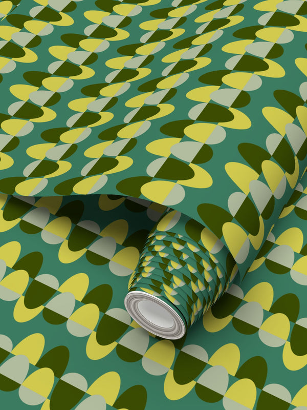 Egg Pattern Wallpaper in Viridian