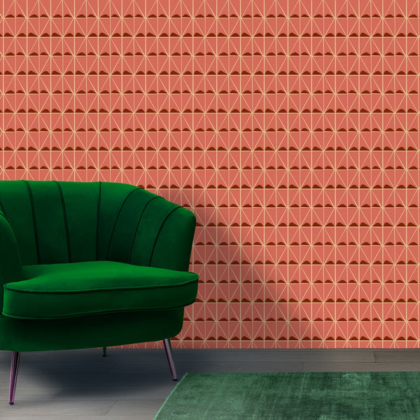 Irregular Triangles Removable Wallpaper in Pink